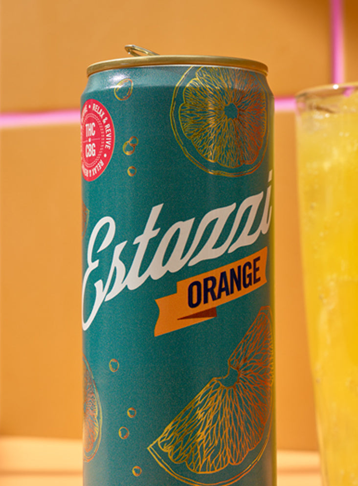 Estazzi Orange THC sparkling fruit soda