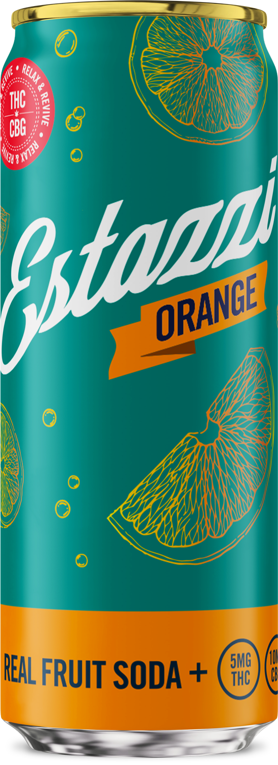 Estazzi Orange sparkling THC soda can